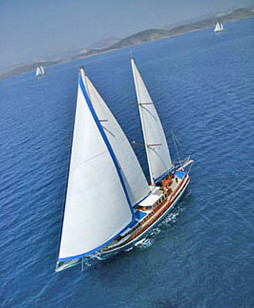 blue cruise yacht